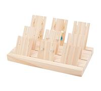iFutniew Lot de 15 présentoirs en bois pour boucles d'oreilles, colliers, bijoux, cartes de visite