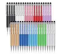 iFutniew Lot de 40 stylos à bille en cristal brillant 2 en 1 - Stylet fin à encre gel noire à paillettes