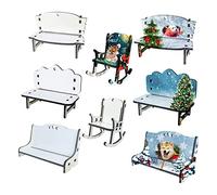 iFutniew Lot de 8 décorations vierges pour chaise de plage par sublimation double face