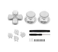 iFutniew MéTal Punaise Manette Bouchon Analogique Traverser Bouton Clé Croix Directionnelle Croix Directionnelle Bouttons pour Remplacement de ContrôLeur, Argent
