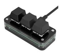 iFutniew Mini clavier de programmation macro à 3 touches pour Photoshop Gaming Hotswap Clavier de programmation Copier Coller Macropad Facile à installer Facile à utiliser Noir Type B