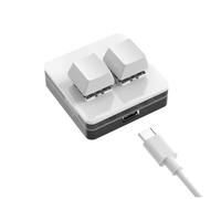 iFutniew Mini clavier personnalisé 2 touches RVB Macro OSU Clavier mécanique programmable pour le travail de jeu, blanc, type A, facile à utiliser