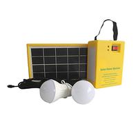 iFutniew Panneau solaire 3,5 W avec 2 ampoules - Système solaire à économie d'énergie - Lumière LED rechargeable pour extérieur et intérieur