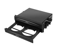 iFutniew Poche radio DIN unique pour voiture, poche universelle pour radio CD, porte-gobelet, boîte de rangement, noir
