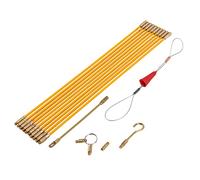 iFutniew Rods Fish Tape Enfile-câble électrique en fibre de verre avec étui 10 tiges x 33 cm