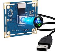 IFWATER Autofocus Module de caméra USB 8 MP 4K avec objectif sans distorsion à 72°, Plug and Play, UVC USB 2.0 pour PC, compatible avec Windows Linux, idéal pour la surveillance vidéo de sécurité