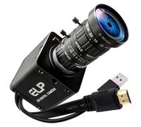 IFWATER Caméra HDMI 4K USB 3.0 à sortie simultanée H.264 haute vitesse 60 fps faible luminosité couleur Lightburn Webcam 5-50 mm Zoom 10x Objectif manuel Plug & Play pour Windows Linux Android Live