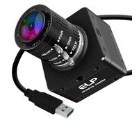 IFWATER Caméra industrielle USB 3.0 20 MP, 4K UHD 3840p haute résolution avec objectif varifocal manuel 3x 3,6-10 mm, 30 fps haute fréquence d'images par seconde, webcam Lightburn compatible avec