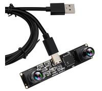 IFWATER Caméra USB stéréo 3D 120 fps avec obturateur Global Synchronisation 1200p Double Objectif Module de caméra USB 90 degrés sans Distorsion Caméra pour PC Ordinateur Plug and Play pour