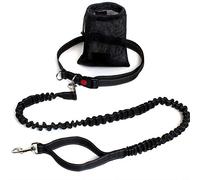 igadgitz home U6990 Elastique Extensible pour Chien avec Ceinture Réglable et Sac de Transport à Cordon - Noir