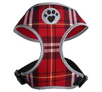 iGadgitz Home U7042 - Harnais Chien Résistant Sueur, Gilet pour Chien, Chiot, Harnais pour Chien - Différentes Couleurs - Bords Réfléchissant - Boucle Verrouillable Sécurisée - Tartan - Grand