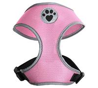 igadgitz home U7053 - Harnais Chien Résistant Sueur, Gilet pour Chien, Chiot, Harnais pour Chien - Différentes Couleurs - Bords Réfléchissant - Boucle Verrouillable Sécurisée - Rose - Moyen