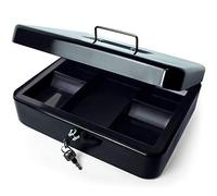 iGadgitz Home U7171 Cash Box Coffre Fort a Clef Portable avec Compartimet à Monnaie, Box Sécurité -Noir -12" (30cm)