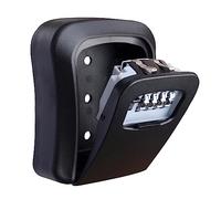 igadgitz home U7247 Coffre-Fort pour Clés, Mural, Extérieur, Combinaison à 4 Chiffres, Boite à cléf sécurisée - Noir