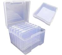 igadgitz home U7298 Boîtes de Rangement Photo, 6 Compartiments Internes pour Tirages 12,7 X 17,78 cm (5 X 7 Po) et Boîte de Rangement Transparente avec Couvercle a Charnière