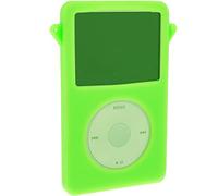 iGadgitz U2349 Vert Silicone Gel Etui Housse Case Cover Compatible avec Apple iPod Classic 80GB 120GB & 160GB + Protecteur d'écran + L'anière