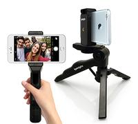 igadgitz U4138-KIT 2 en 1 Poignée Stabilisateur Style Pistolet et Mini Trépied de Table Léger + Adaptateur de Fixation Support Pince Clip Smartphone