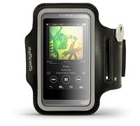 igadgitz U6384 Noir Brassard Sports Réfléchissante Compatible avec Sony Walkman NW-A35 NW-A40 NW-A45 Lecteur MP3 Armband Jogging Salle de Gym