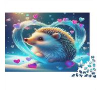 Igel dans Art Aquatique cœur Puzzle 1000 pièces, Mammifère, Exercice cérébral, Carton recyclé, Enfants dès 12 Ans, Cadeau de Fin d’études, 38x26cm