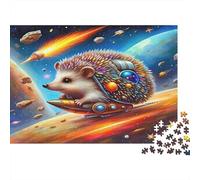 Igel Spatial sur fusée Puzzle 1000 pièces, Mammifère, Relaxation, Concentration, Carton épais, Enfants dès 14 Ans, Cadeau Familial, 52x38cm