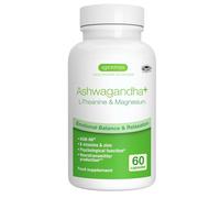 Ashwagandha KSM-66 600mg Complexe Anti-Stress avec L-Théanine, Magnésium et Vitamines B, Ashwagandha de la Racine, 5% de Withanolides, sans Additifs Indésirables, Vegan, 60 Capsules, 30 Portions
