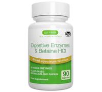 Enzymes Digestives & Bétaïne HCl, 90 Capsules, Complexe Avancée de 10 Enzymes Digestives compris Bromélaïne, Papaïne, Lactase, Lipase, Formule Pure et 100% Végétale - par Igennus