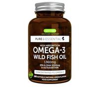 Igennus Omega 3 DHA EPA Huile de Poisson Ultra Pure 1360mg Haute Absorption & Astaxanthine Antioxydant, Triglycérides rTG Fish Oil, Complément Alimentaire Certifié IFOS, Goût Citron, 180 Gélules