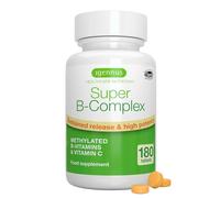 Igennus Super B-Complex à Haute Absorption avec Vitamines B Méthylées et Vitamine C, Liberation Prolongée, Ingredients Purs et Vérifié en Laboratoire, 180 Petits Comprimés, Vegan