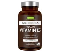 Igennus Vitamine D3 Vegan, 1000 UI Cholécalciférol, Cure d’un an, Extrait Naturel d'Algues, 365 petits comprimés faciles à avaler, 100% Vegan