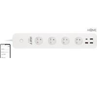 iGET HOME Power 4 USB - Câble d'extension WiFi intelligent 4x AC 230V avec 4x port USB, mesure de puissance