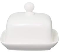 IGGLL Beurrier, récipient à Beurre, carré, Plat à Sushi en céramique Blanc Pur avec Couvercle boîte à Beurre à Fromage boîte à Fromage de Cuisine Occidentale récipient à Beurre(9.5 * 8cm)