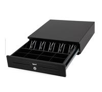 iggua -Tiroir Porte-monnaie IRON-HD -Caisse Enregistreuse Manuelle ou Automatique pour 5 Billets+8 Pièces -Serrure à 3 Positions -Intérieur et Extérieur en Acier -Professionel -Noir (41,5x41x10)