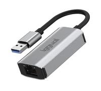 iggual Adaptateur USB-A RJ45 Gigabit Silver - Jusqu'à 1000 Mbps, Mac OS/Windows/Linux
