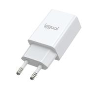 iggual - Chargeur Mural Rapide | Entrée PD Type C (20W) | Compatible avec Tous Les Appareils Mobiles - Couleur Blanc