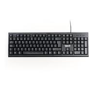 iggual - Clavier USB Filaire à Frappe silencieuse, 105 Touches en Disposition QWERTY espagnole, Couleur Noire, Taille Standard avec 3 voyants LED, Compatible avec Windows, Mac et Linux