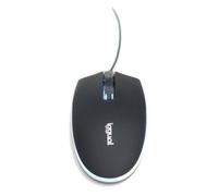 iggual COM-LED-1600DPI - Souris - ergonomique - droitiers et gauchers - optique - 4 boutons - filaire - USB - noir - boîte de suspension