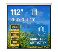 iggual Écran de projection 112" Enroulable manuel 16:9 4K (200x200 cm)