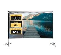 iggual Écran de Projection 120" Panoramique 16:9 - Pliable et Portable avec Support - Vision 120º - Adapté Intérieur et Extérieur - 4K - Compatible Tout Projecteur - Sac Transport Inclus (265x149 cm)