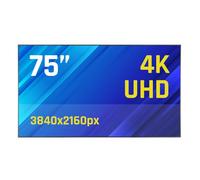 iggual Écran de signalisation numérique 4K UHD 75", haute luminosité 1500 CD/m², Android 11, WiFi 6, Bluetooth, HDMI, USB, haut-parleurs, VESA, pour la publicité et les entreprises
