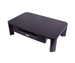 iggual Élévateur de moniteur avec tiroir, support portable et réglable pour bureau, 2 hauteurs (10-13 cm), surface 48 x 30 cm, antidérapant, jusqu'à 20 kg