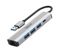 iggual Hub USB-A 5 puertos 3xUSB + RJ45 + Tipo C