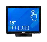 iggual IGG315750 moniteur à écran tactile 38,1 cm (15") 1024 x 768 pixels Noir - Moniteurs à écran tactile (38,1 cm (15"), 8 ms, 300 cd/m², TFT, 500:1, Résistant)