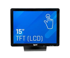 iggual IGG315750 moniteur à écran tactile 38,1 cm (15") 1024 x 768 pixels Noir - Moniteurs à écran tactile (38,1 cm (15"), 8 ms, 300 cd/m², TFT, 500:1, Résistant)