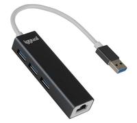 Hub USB - IGGUAL - 3 ports USB 3.0 + 1 port RJ45 Gigabit - 5 Gbit/s - 1000 Mbps - 4 ports