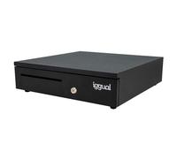 iggual- Tiroir Porte-monnaie IRON-35 -Caisse Enregistreuse Manuelle ou Automatique pour 5 billets+5 pièces -Serrure à 3 Positions. Boîtier acier+ Tiroir plastique -Professionel -Noir (42x40,5x10 cm)