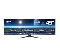 iggual Moniteur 5K UltraWide 49" Courbé 32:9| Panneau VA LED 5120x1440 (DQHD) 240Hz, 100% sRGB| Connexions : USB-A, USB-B, USB-C 90W, HDMI 2.1, DP 1.4| FreeSync, HDR, conception Frameless et support