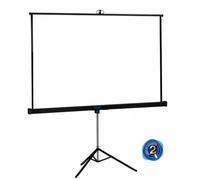 iggual Écran de Projection 100" - Portable Manuel Enroulable avec Trépied - Format 1:1 - Vision 180º - Compatible 4K et Tout Projecteur - Hauteur Réglable + Sac Transport et Trépied (180x180 cm)