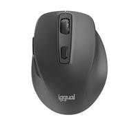iggual Souris sans fil ERGO-SILENT-6D- 1600 dpi réglables, 6 boutons, ergonomique pour droitiers, silencieuse, nano récepteur USB inclus, Windows, Mac, Linux et Android-Noir