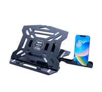 iggual Support pour Ordinateur Portable jusqu'à 17" avec 8 Angles d'inclinaison, pupitre Ergonomique Pliable avec Support pour téléphone Portable et Base antidérapante pour Table et Bureau (RPSV17A)