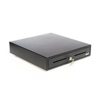 iggual -Tiroir-Caisse IRON-70 - Caisse Enregistreuse Manuelle ou Automatique pour 5 Billets et 8 Pièces - Serrure à 3 Positions - Matériau Acier+Plastique - Usage Professionnel -Noir (44,5 x 42,5 x 9)